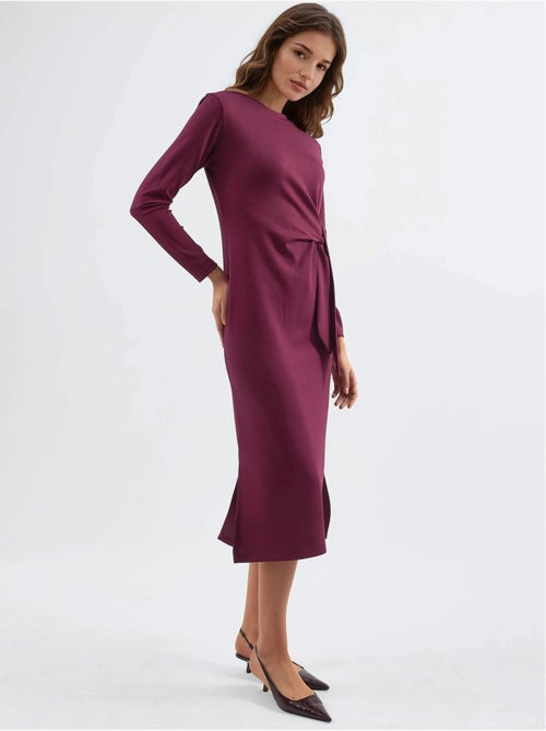 Vestido de punto midi con cuello redondo hiccup - Kiabi