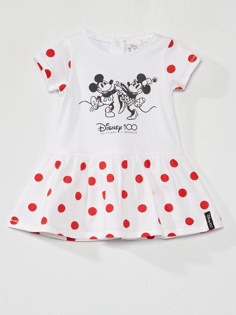 Vestido de punto 'Minnie y Mickey' blanco - Kiabi