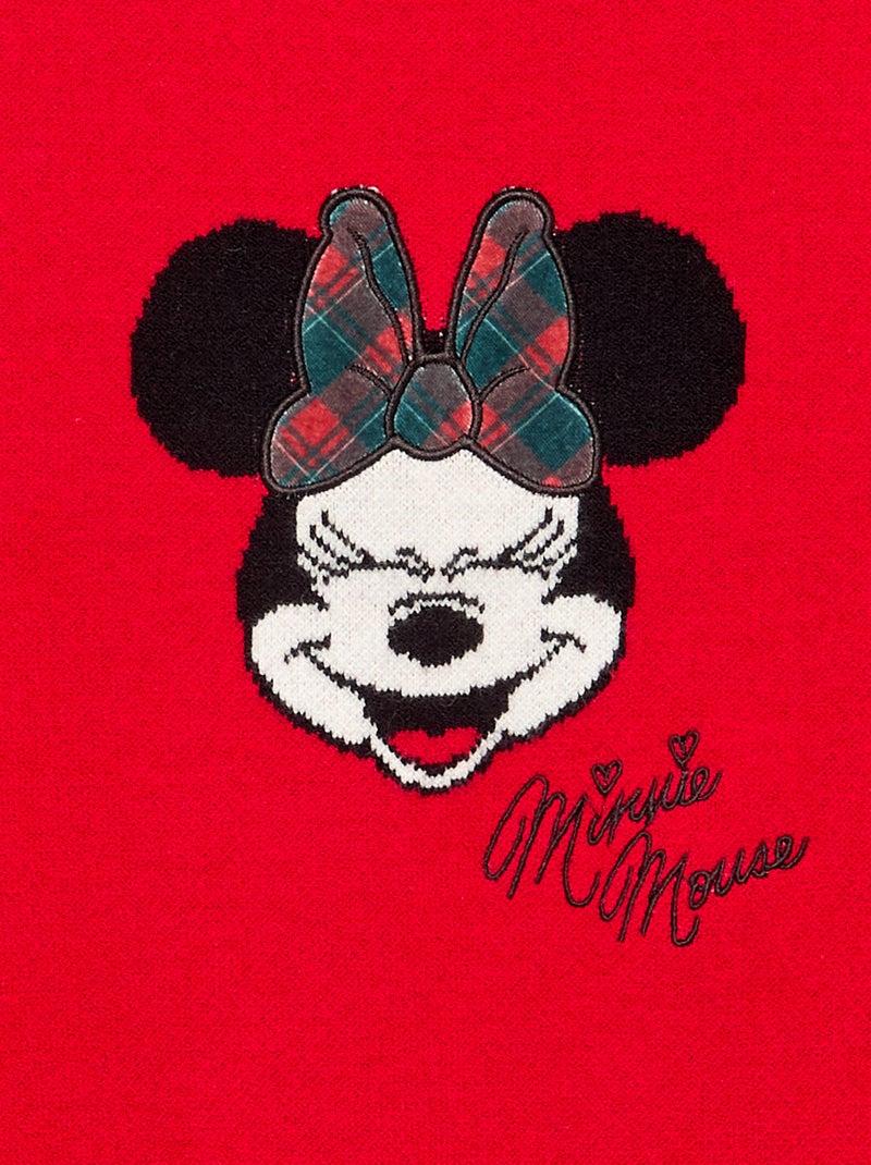 Vestido de punto navideño "Disney" "Minnie" "Navidad" Rojo - Kiabi
