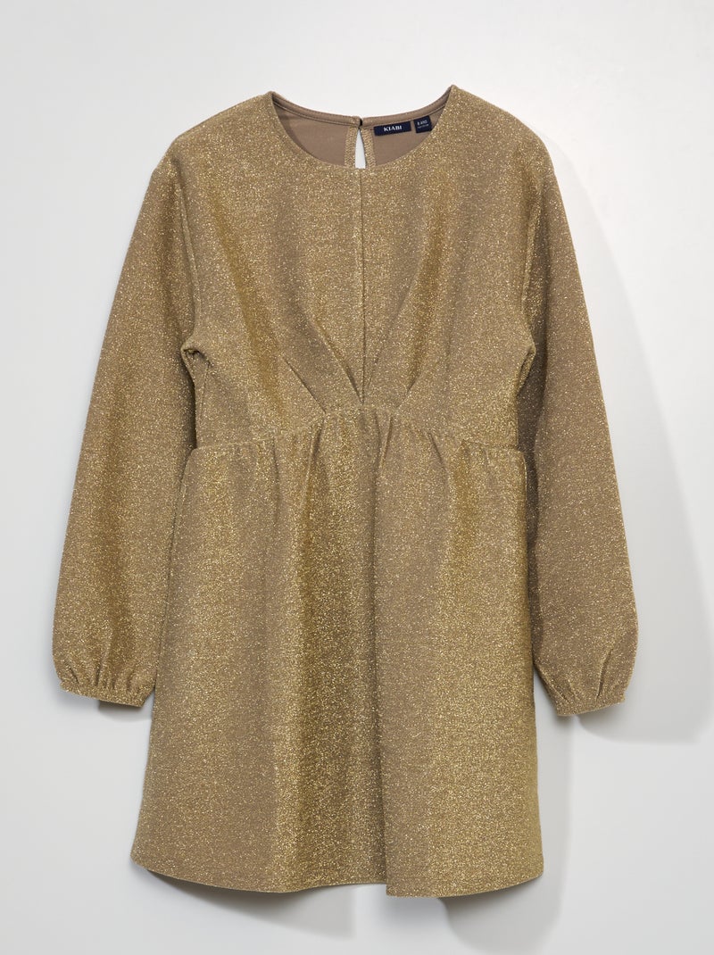 Vestido de punto oro - Kiabi