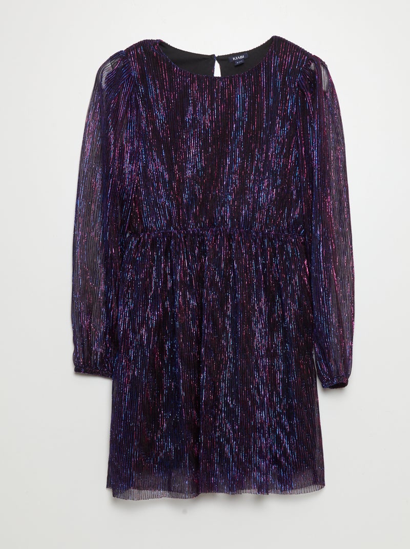 Vestido de punto plisado PURPURA - Kiabi
