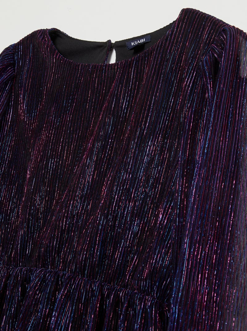 Vestido de punto plisado PURPURA - Kiabi
