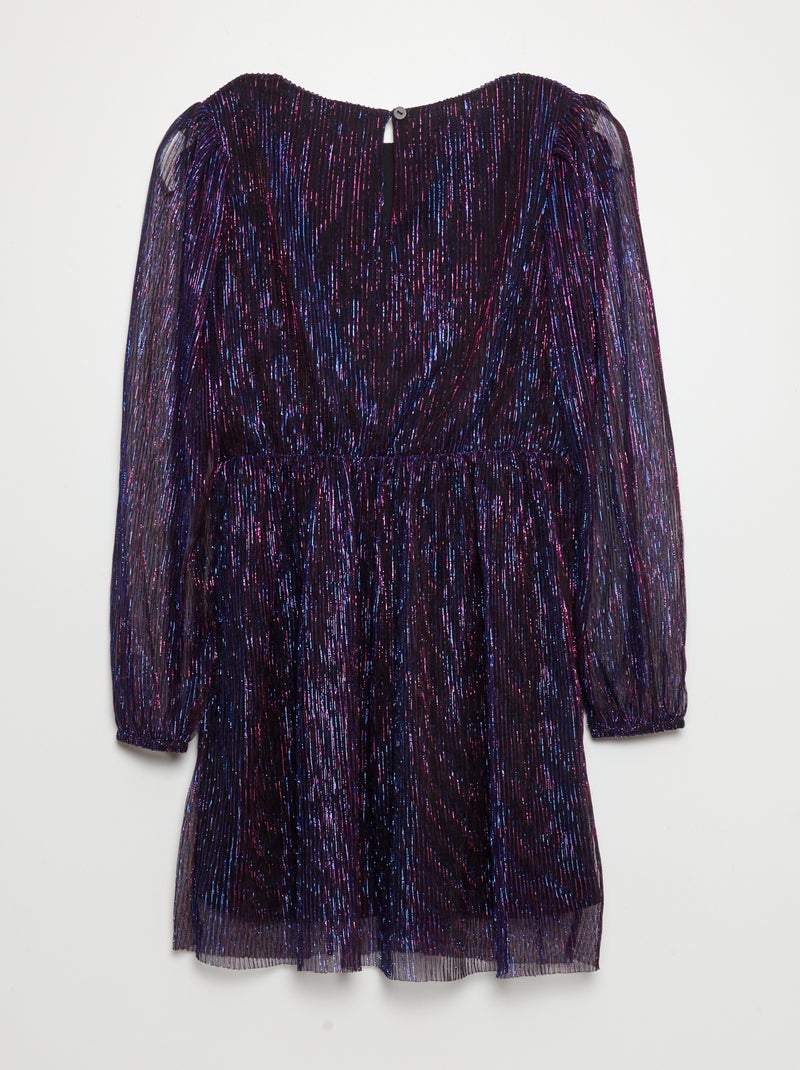 Vestido de punto plisado PURPURA - Kiabi