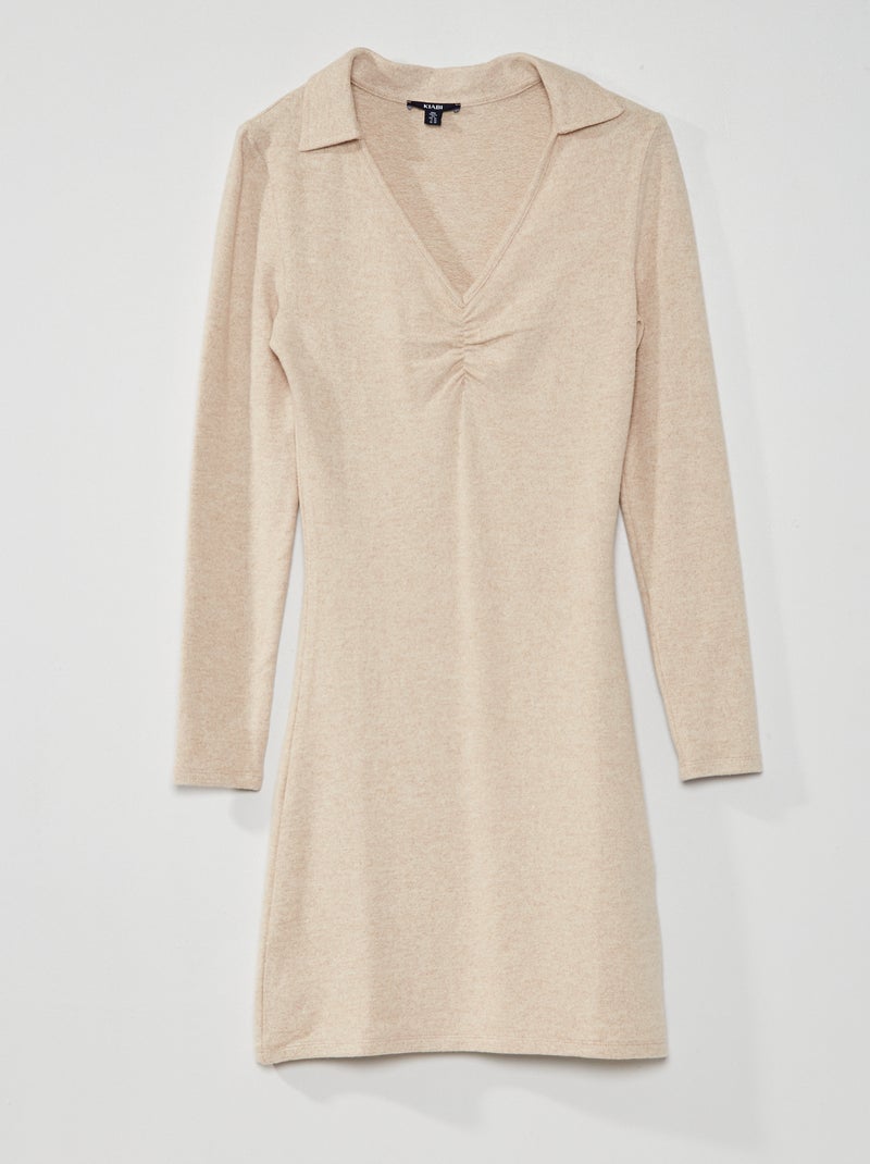 Vestido de punto suave BEIGE - Kiabi