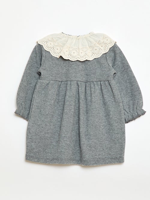 Vestido de punto suave con cuello fantasía - Kiabi