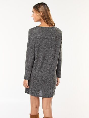 Vestido de punto suave de manga larga