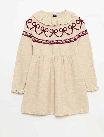 Vestido de punto suave 'Navidad' con cuello bebé