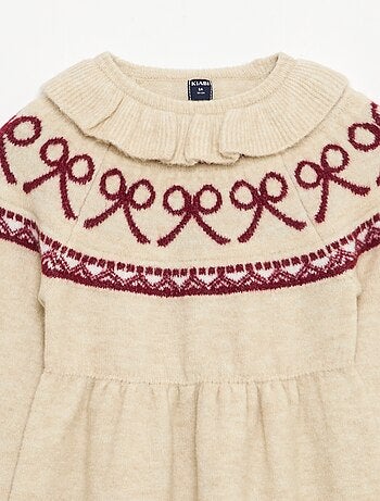 Vestido de punto suave 'Navidad' con cuello bebé