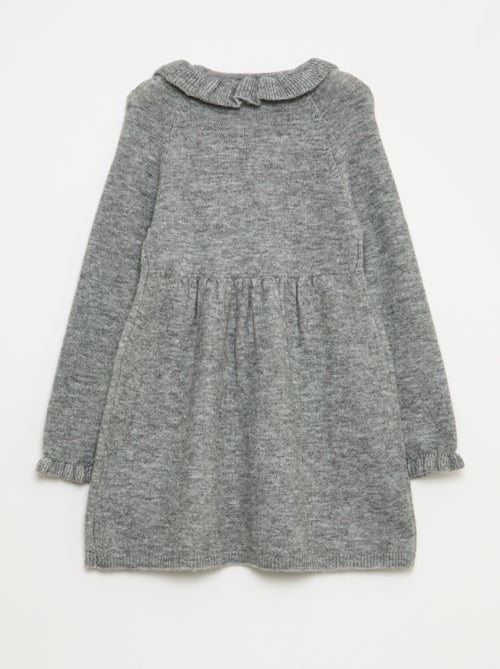 Vestido de punto suave 'Navidad' con cuello con volantes - Kiabi