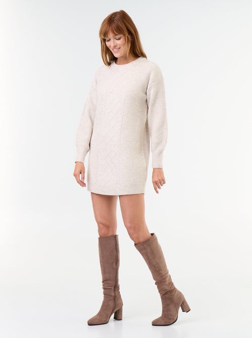 Vestido de punto trenzado - Kiabi