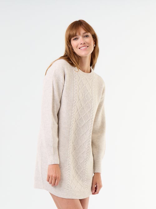 Vestido de punto trenzado - Kiabi