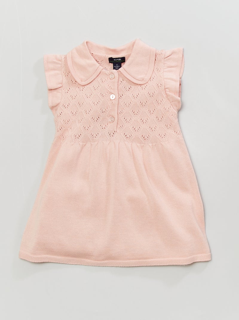 Vestido de punto tricotado cuello claudine ROSA - Kiabi