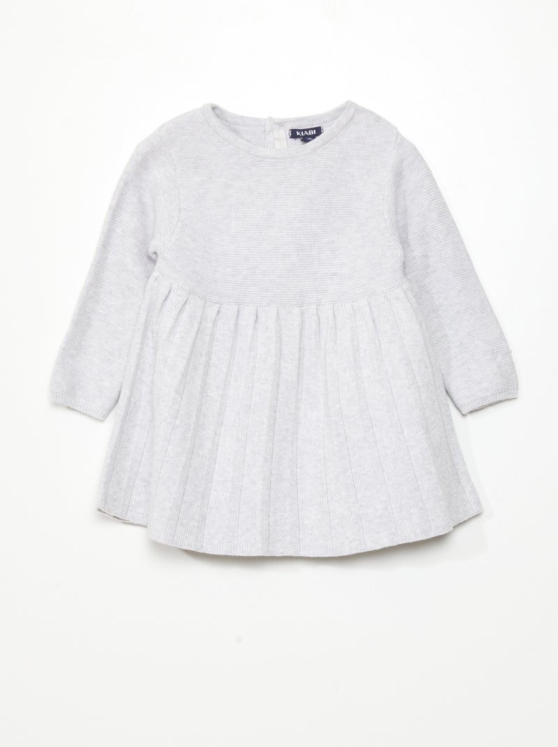 Vestido de punto tricotado GRIS - Kiabi