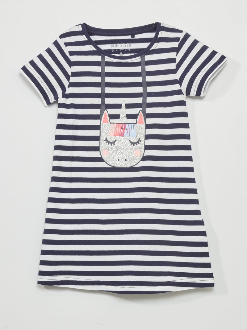 Vestido de punto 'unicornio' AZUL - Kiabi