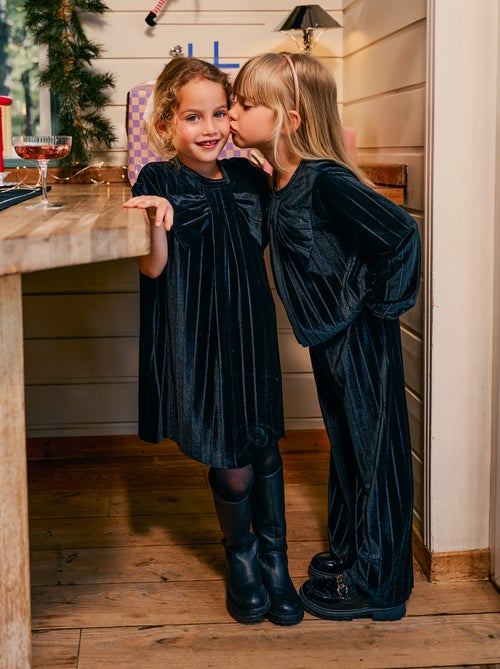 Vestido de punto velvet con lazo grande - Kiabi