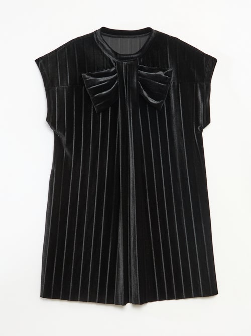 Vestido de punto velvet con lazo grande - Kiabi