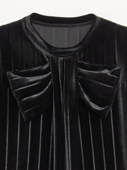 Vestido de punto velvet con lazo grande - Kiabi