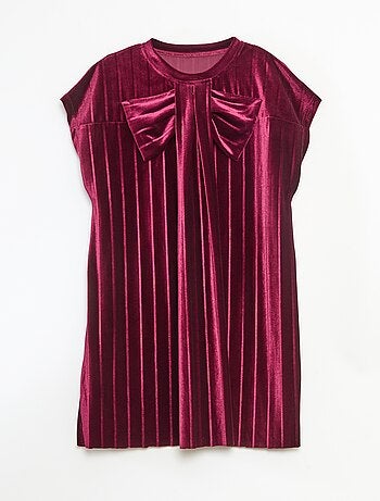 Vestido de punto velvet con lazo grande