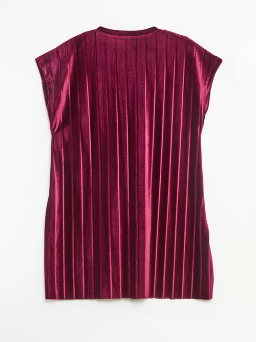 Vestido de punto velvet con lazo grande - Kiabi