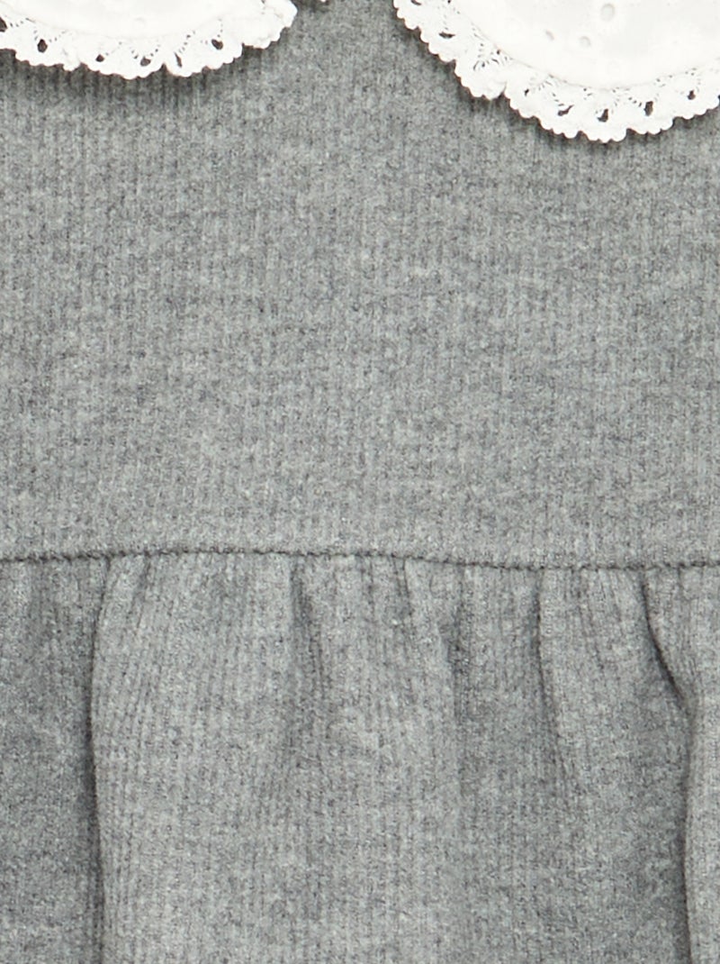 Vestido de punto y manga larga Gris - Kiabi