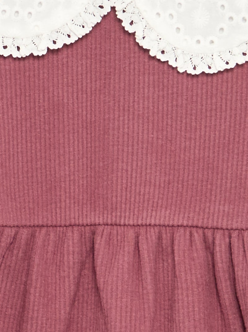 Vestido de punto y manga larga Rosa - Kiabi
