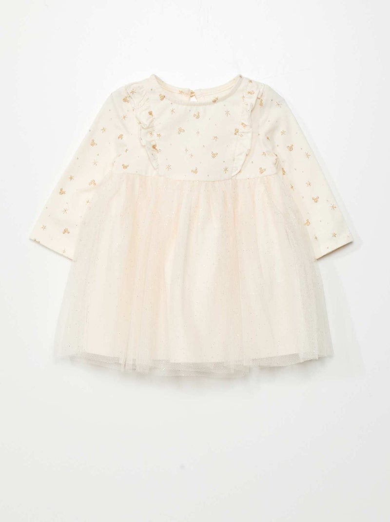 Vestido de punto y tul 'Disney' BLANCO - Kiabi
