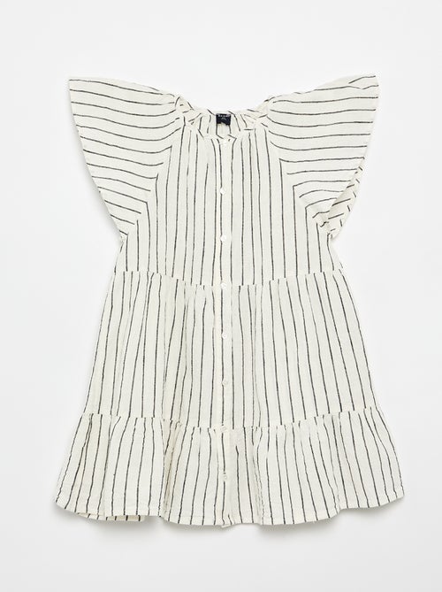 Vestido de rayas con corte evasé - Kiabi