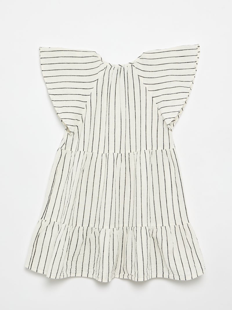 Vestido de rayas con corte evasé Crudo - Kiabi