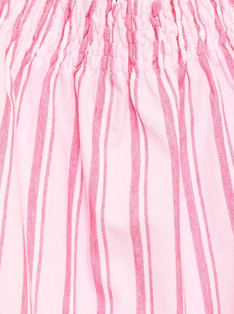 Vestido de rayas con tirantes Rosa - Kiabi
