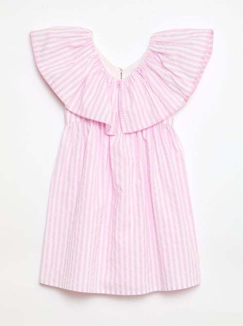 Vestido de rayas de algodón - Kiabi