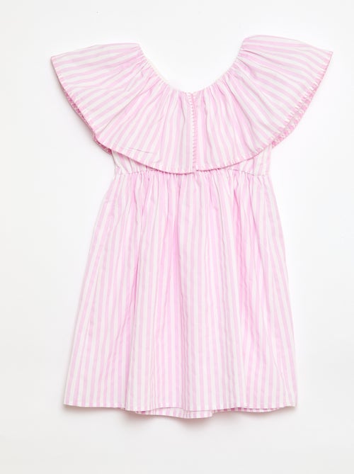 Vestido de rayas de algodón - Kiabi