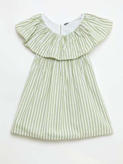 Vestido de rayas de algodón - Kiabi