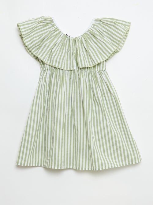 Vestido de rayas de algodón - Kiabi