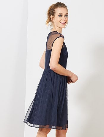 Vestido de rejilla efecto bustier - Kiabi