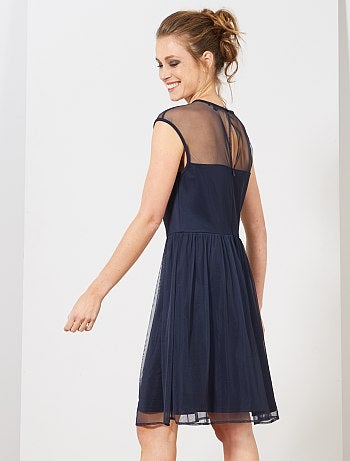 Vestido de rejilla efecto bustier - Kiabi