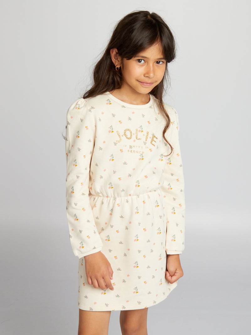 Vestido de tejido de chándal BEIGE - Kiabi