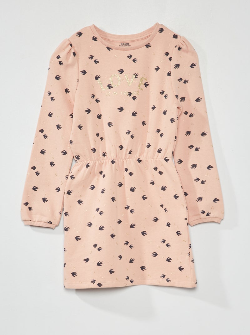 Vestido de tejido de chándal ROSA - Kiabi