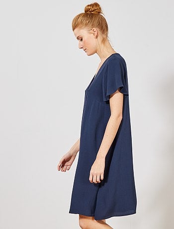 Vestido de tejido de crepé - Kiabi