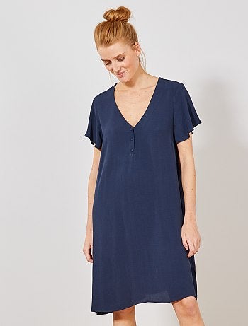 Vestido de tejido de crepé - Kiabi