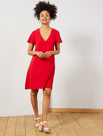 Vestido de tejido de crepé - Kiabi