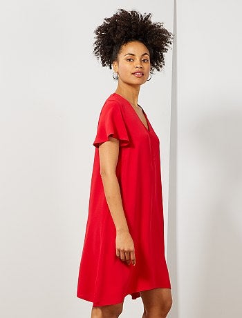 Vestido de tejido de crepé - Kiabi