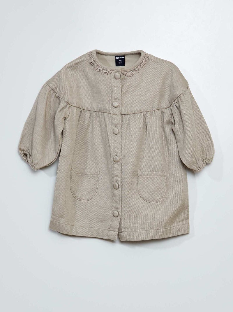 Vestido de tencel BEIGE - Kiabi