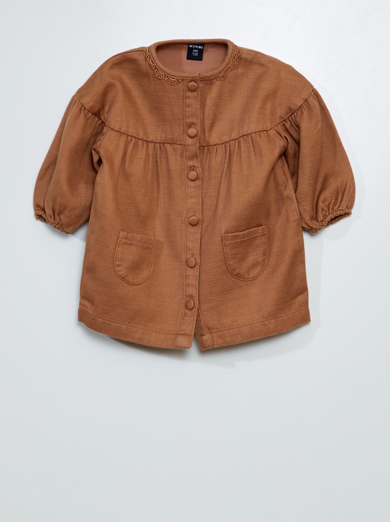 Vestido de tencel MARRON - Kiabi