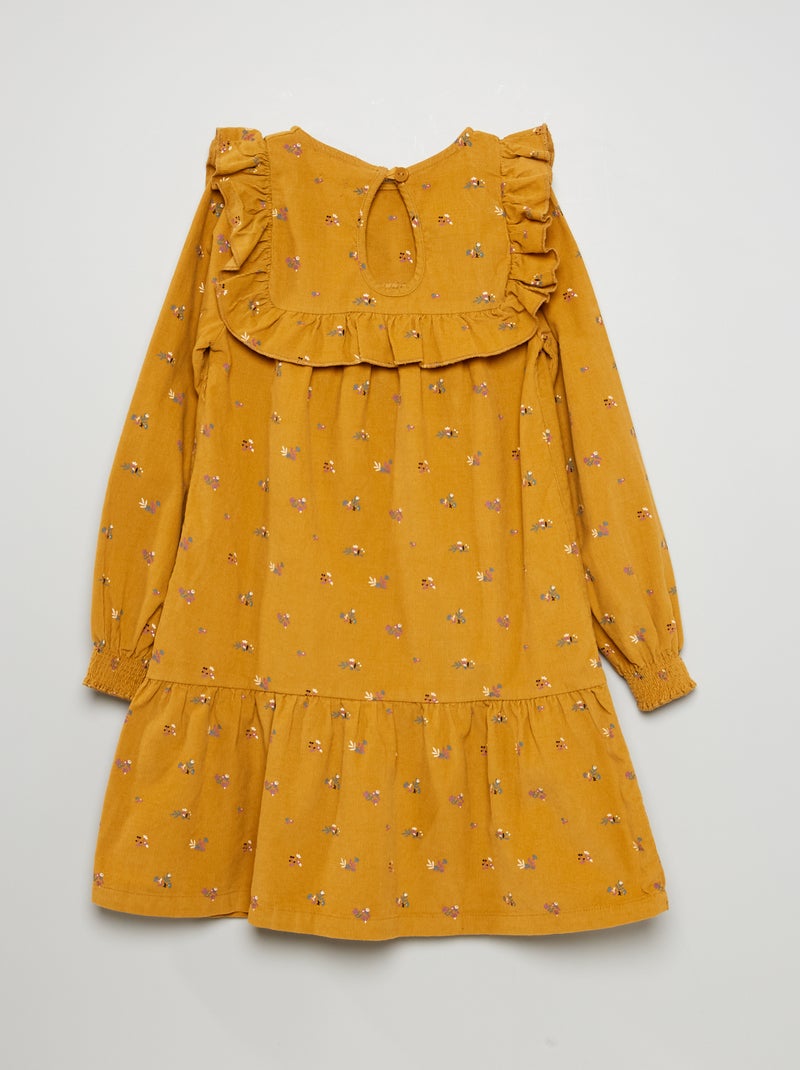 Vestido de terciopelo AMARILLO - Kiabi