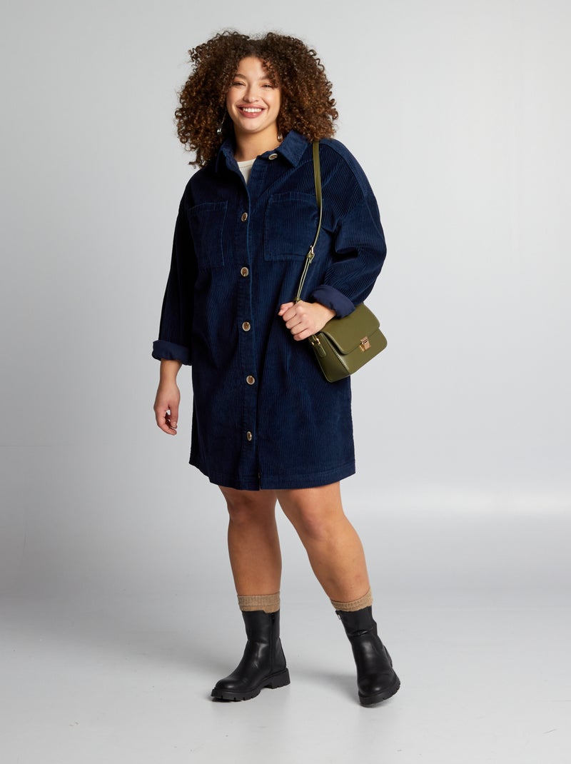Vestido de terciopelo AZUL - Kiabi