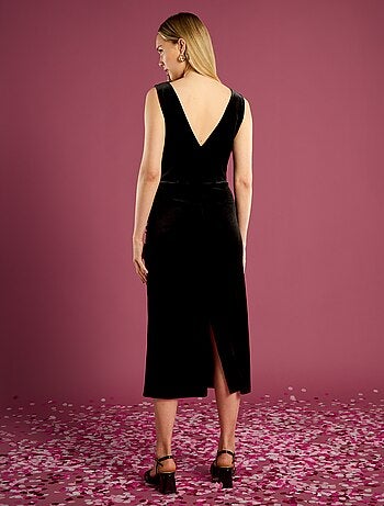 Vestido de terciopelo con efecto drapeado