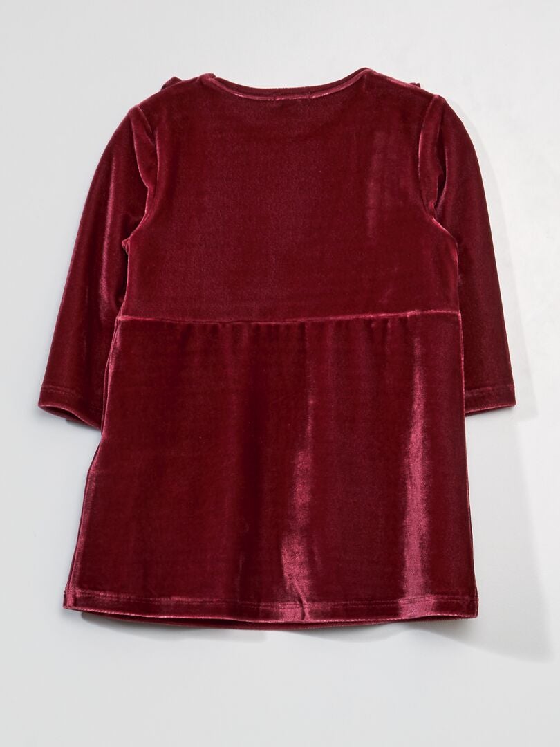Vestidos de terciopelo midi con tirantes y bolsillos Rojo