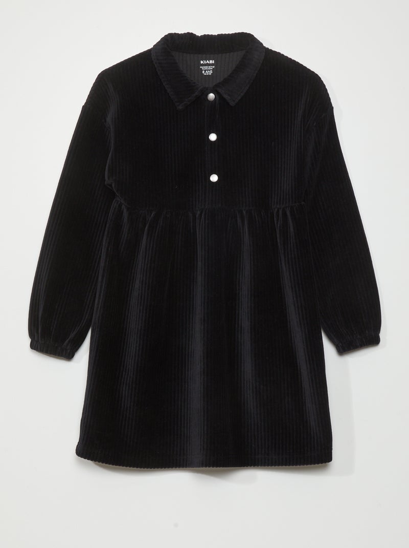 Vestido de terciopelo negro - Kiabi