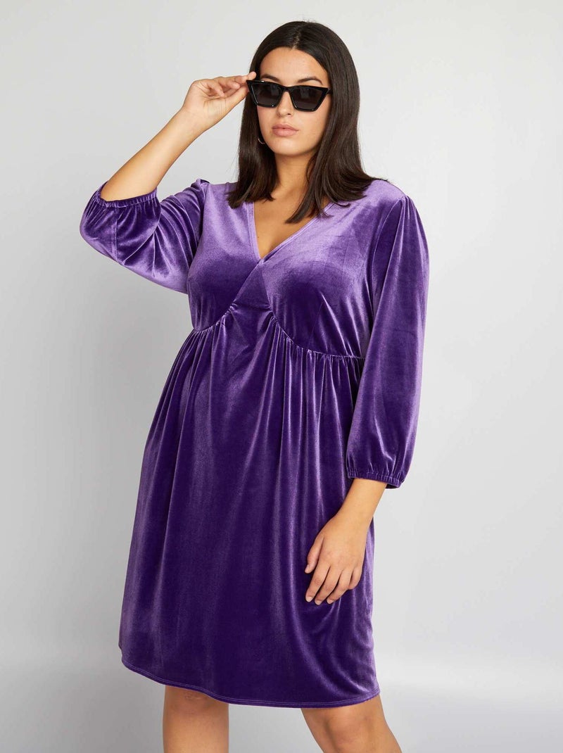 Vestido de terciopelo PURPURA - Kiabi