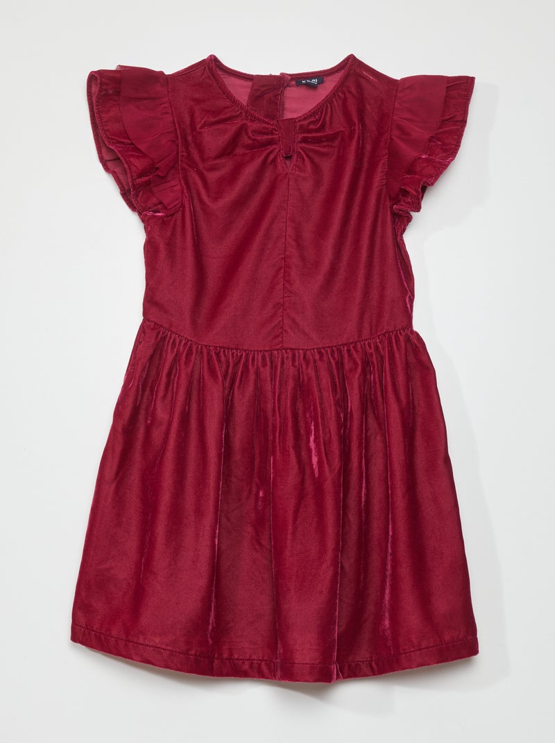 Vestido de terciopelo ROJO - Kiabi